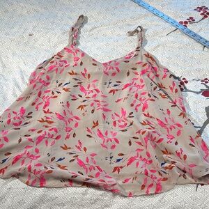 Torrid size 1 Sophie swing cami in taupe, magenta, royal blue, russet leaves